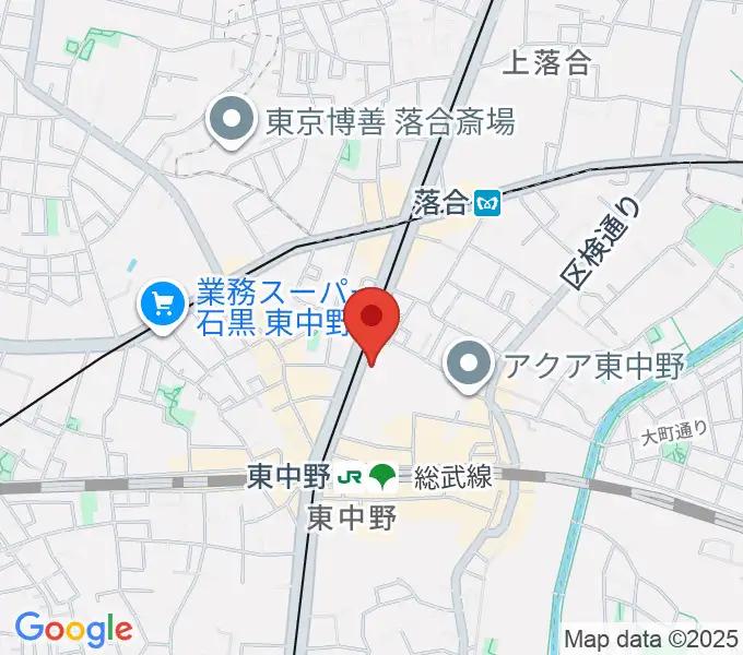 東中野ドラムの地図