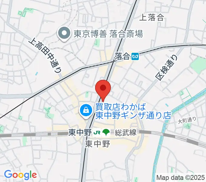 東中野ドラムの地図