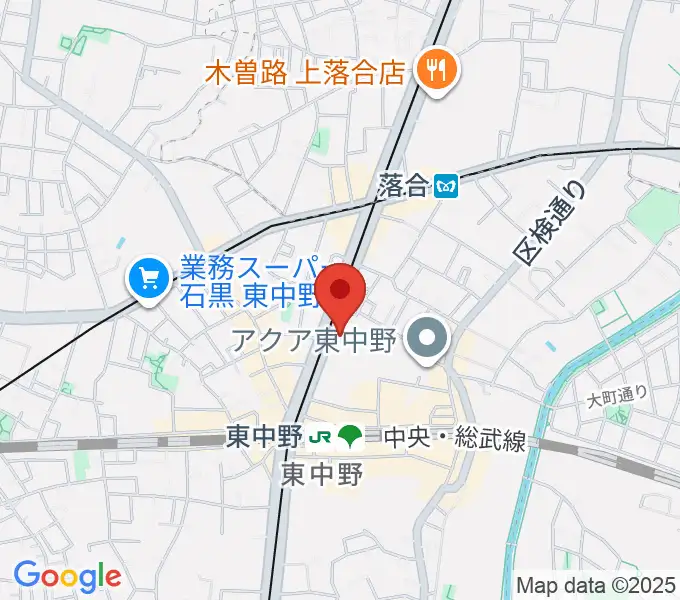 東中野ドラムの地図