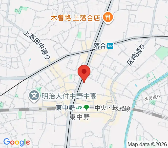 東中野ドラムの地図