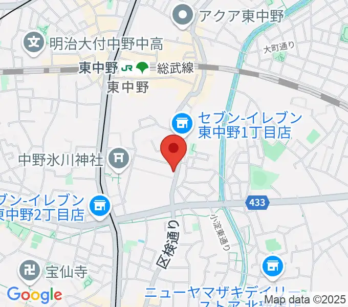 東中野バニラスタジオの地図