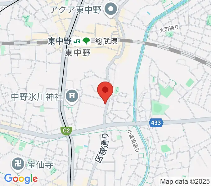 東中野バニラスタジオの地図