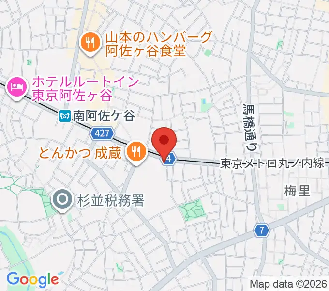 南阿佐ヶ谷ひつじ座の地図