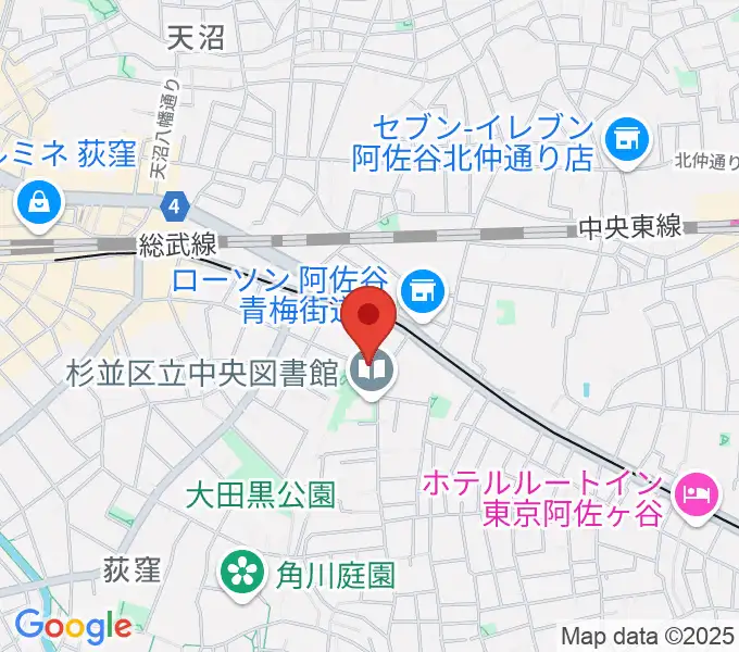 荻窪体育館の地図