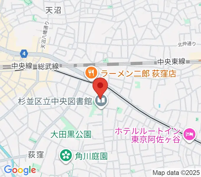 荻窪体育館の地図