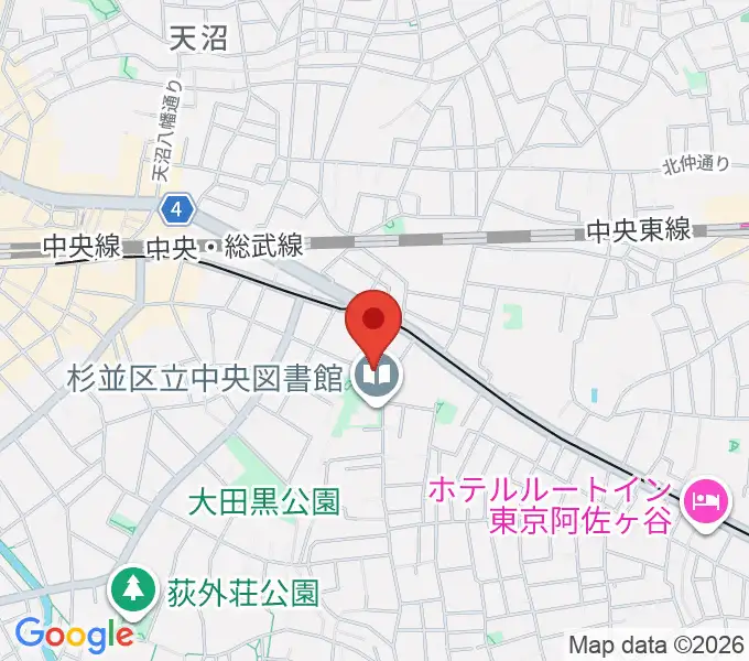 荻窪体育館の地図