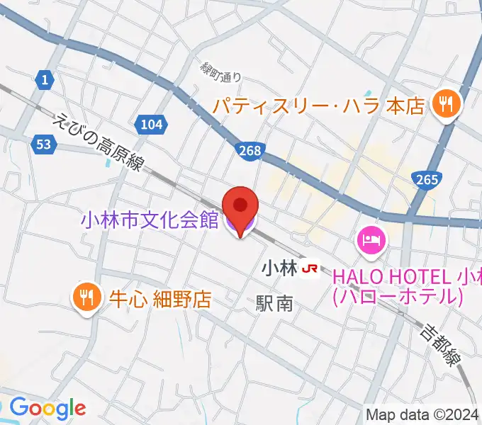 小林市文化会館の地図