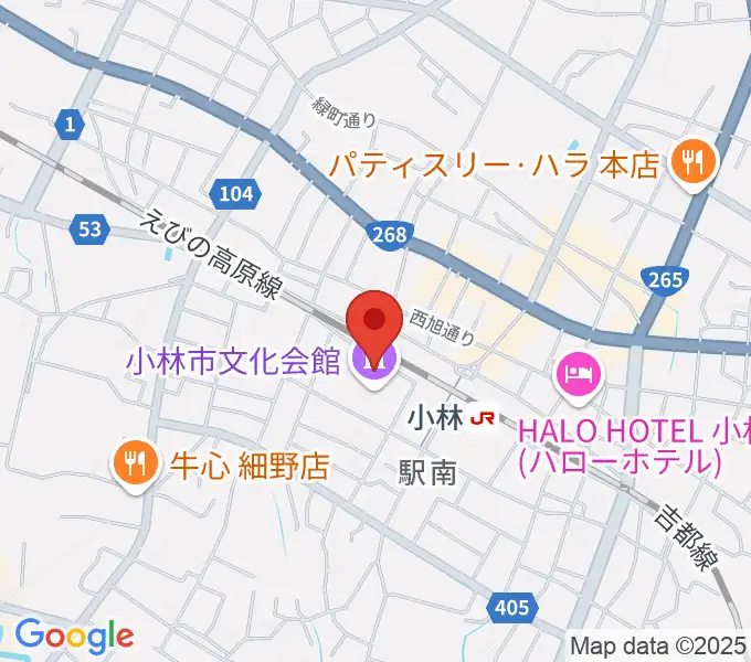 小林市文化会館の地図
