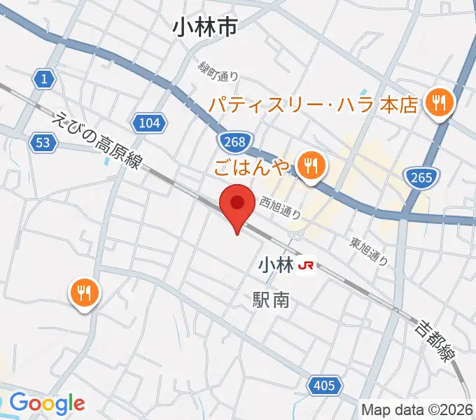 小林市文化会館の地図