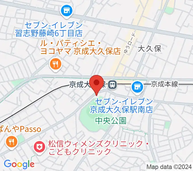 プラッツ習志野市民ホールの地図