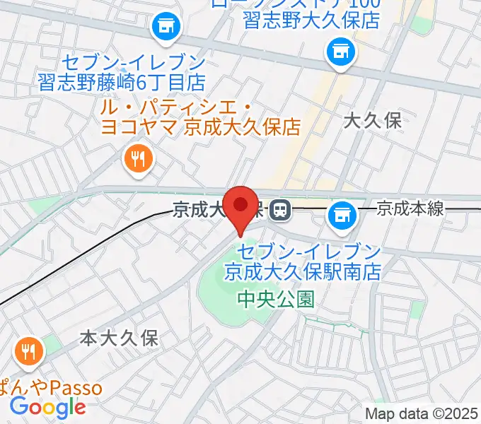 プラッツ習志野市民ホールの地図