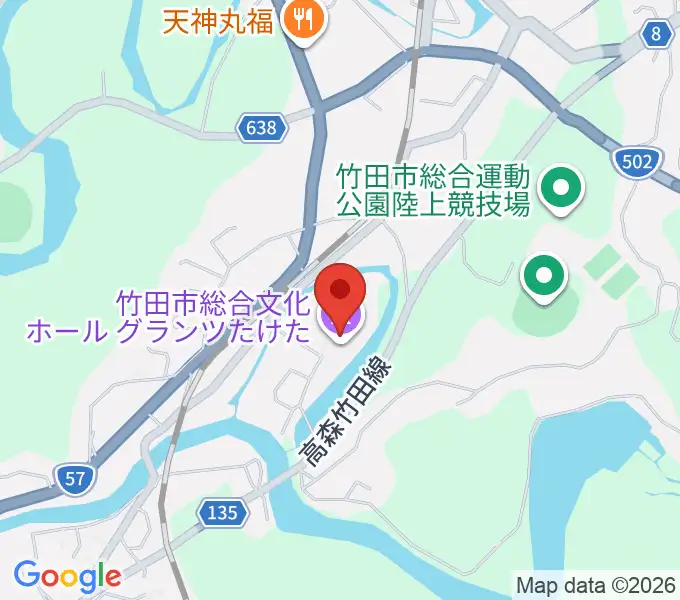 竹田市総合文化ホール グランツたけたの地図