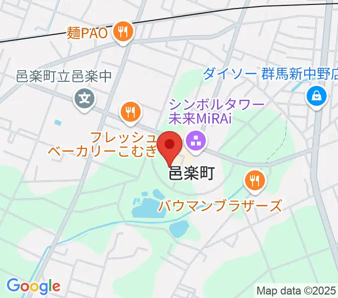 邑楽町中央公民館の地図