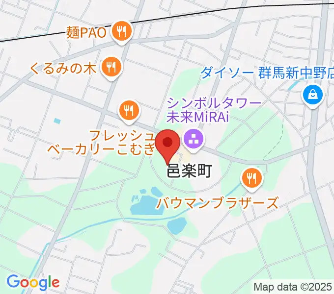 邑楽町中央公民館の地図