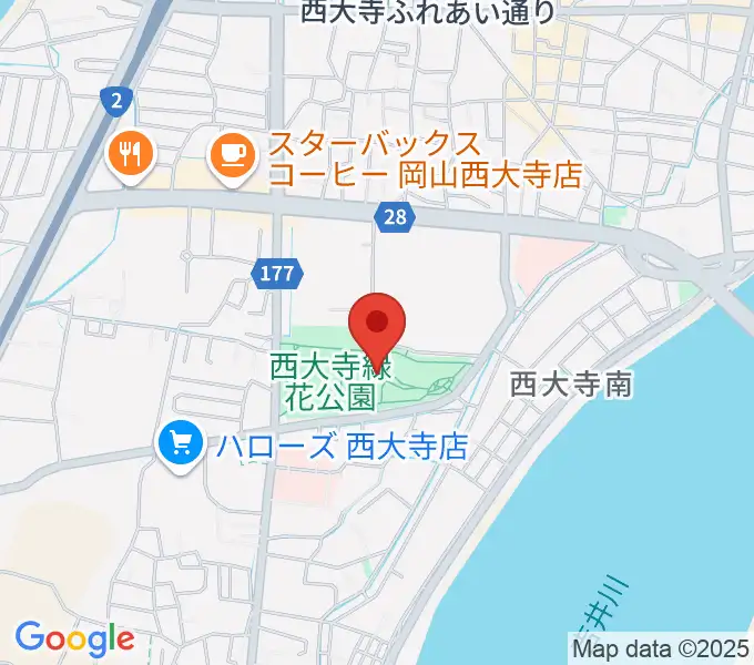 西大寺緑花公園・百花プラザの地図