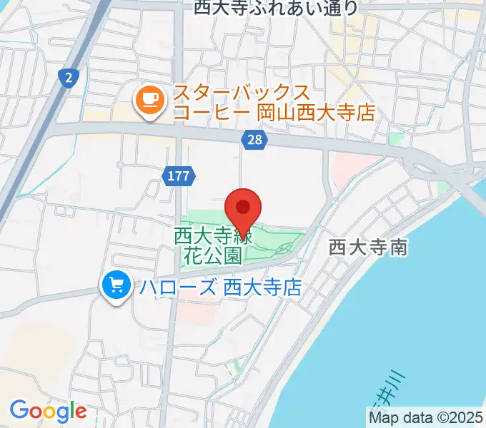 西大寺緑花公園・百花プラザの地図