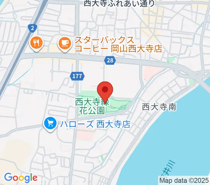 西大寺緑花公園・百花プラザの地図