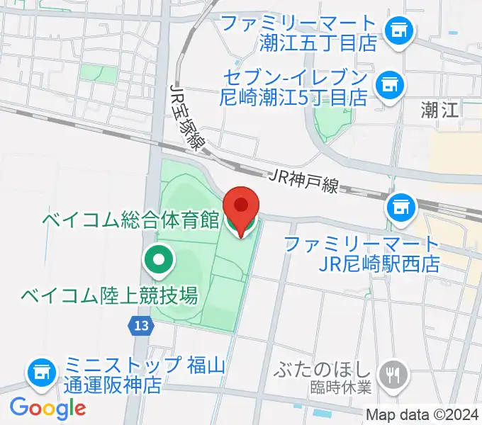 ベイコム総合体育館の地図