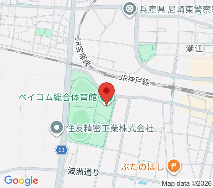 ベイコム総合体育館の地図