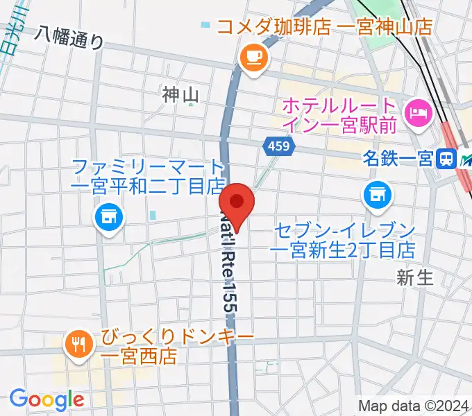 いちのみや中央プラザ体育館の地図