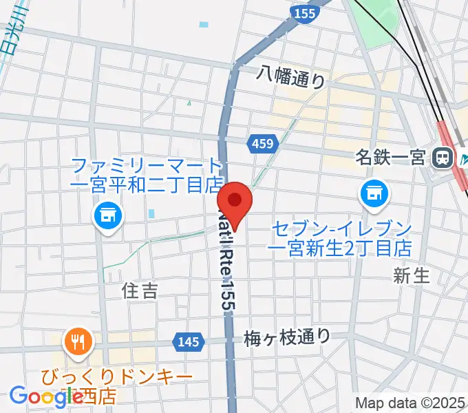 いちのみや中央プラザ体育館の地図