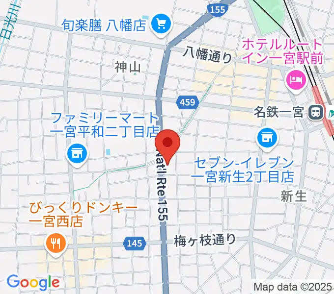 いちのみや中央プラザ体育館の地図