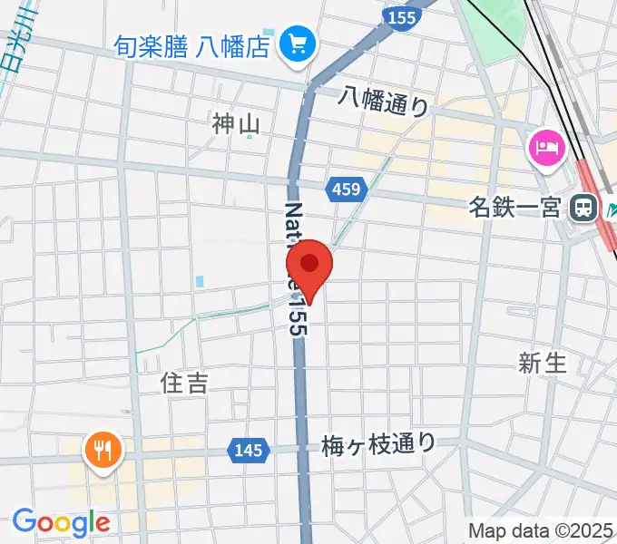 いちのみや中央プラザ体育館の地図