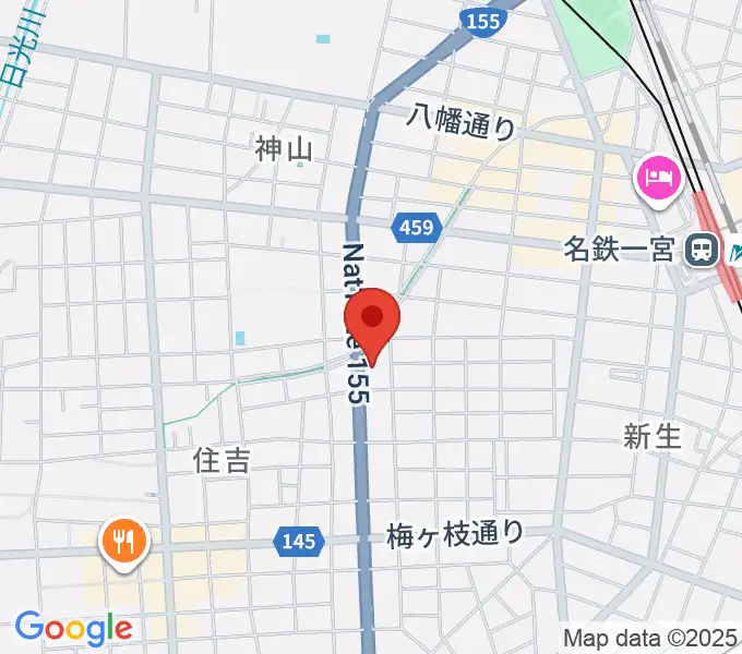 いちのみや中央プラザ体育館の地図