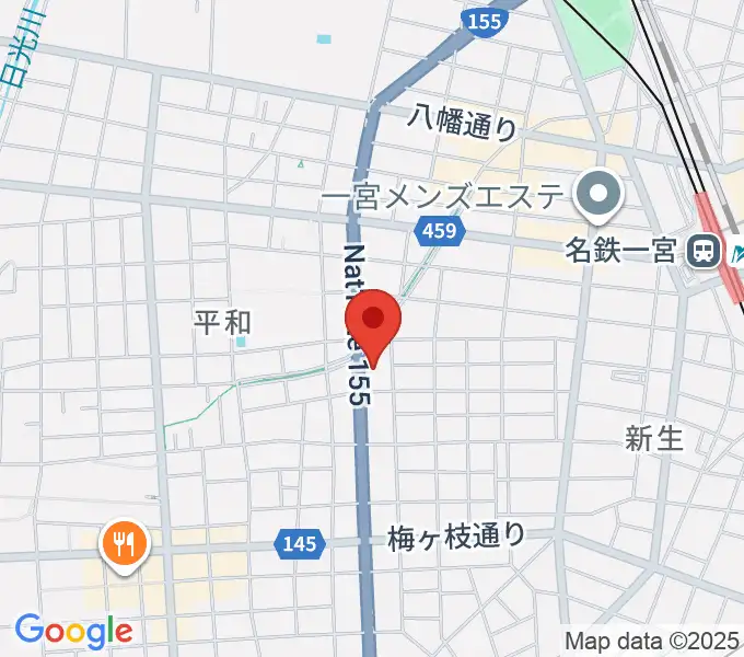 いちのみや中央プラザ体育館の地図