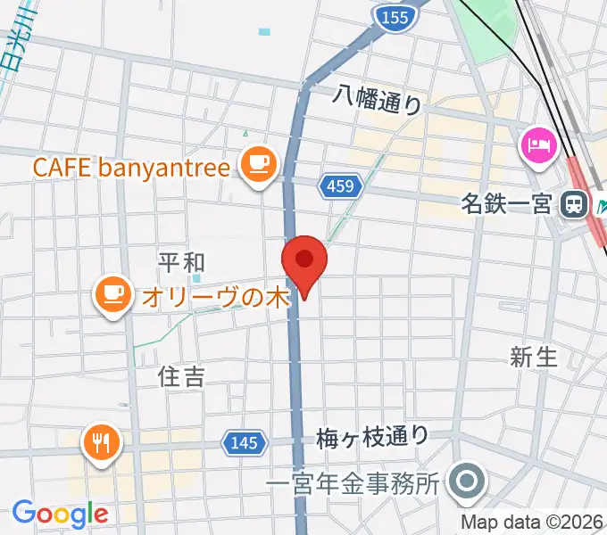 いちのみや中央プラザ体育館の地図