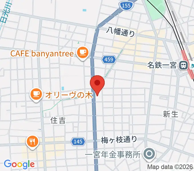 いちのみや中央プラザ体育館の地図