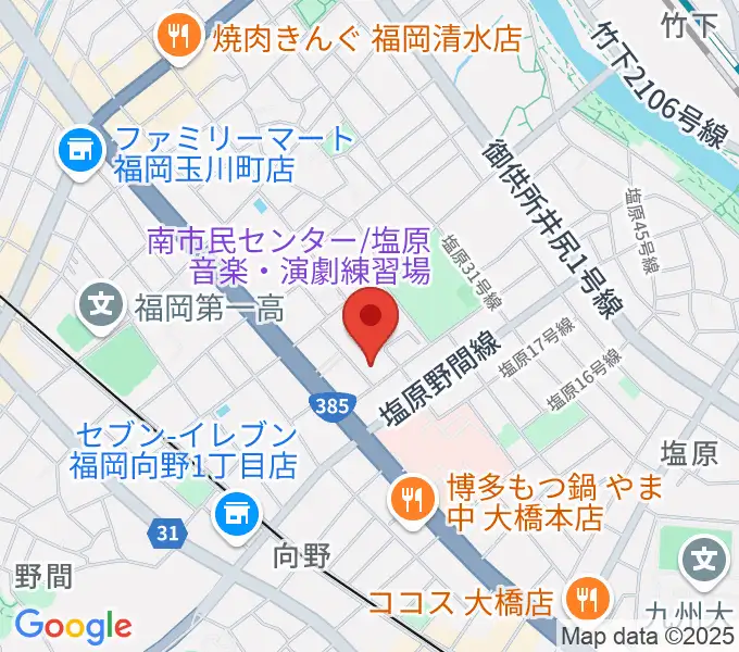福岡市南市民センターの地図