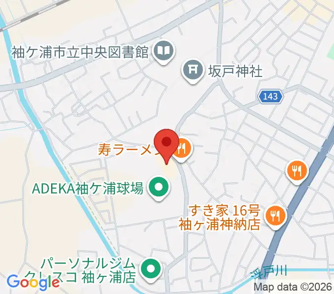 袖ヶ浦市民会館の地図