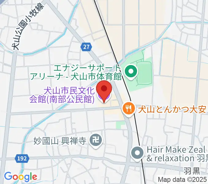 犬山市民文化会館の地図