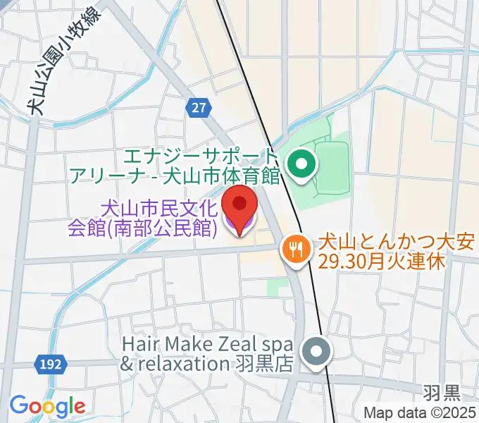 犬山市民文化会館の地図