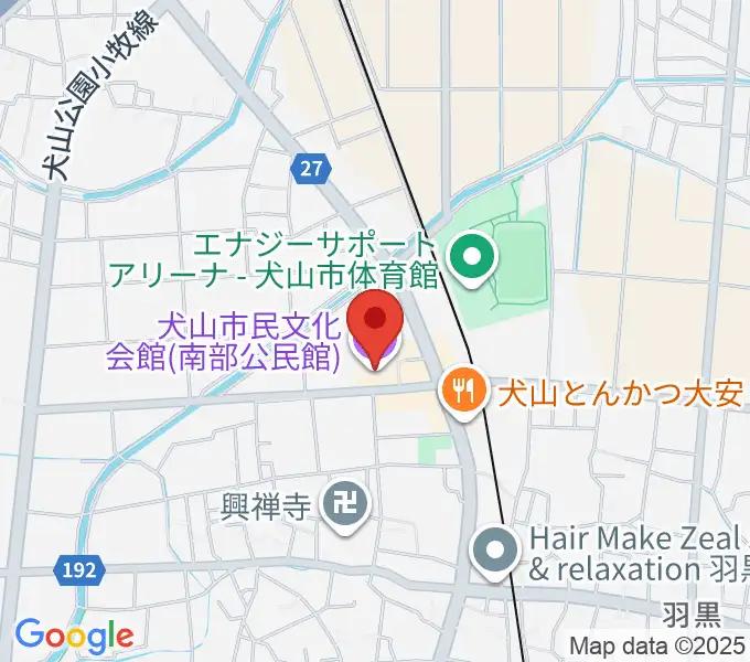 犬山市民文化会館の地図