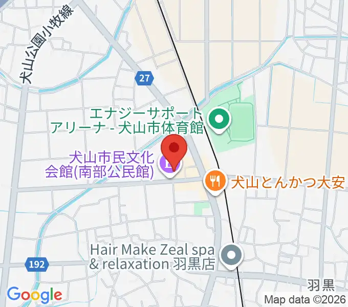 犬山市民文化会館の地図