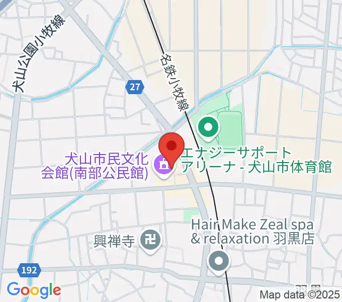 犬山市南部公民館の地図