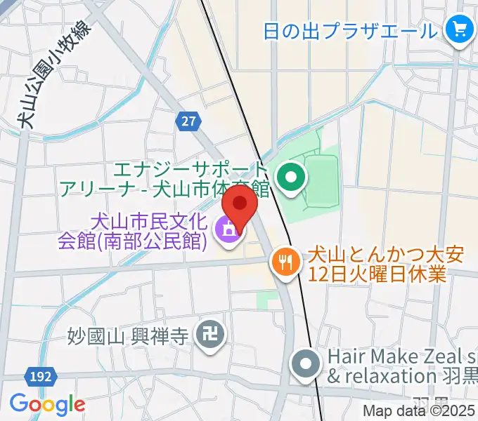 犬山市南部公民館の地図