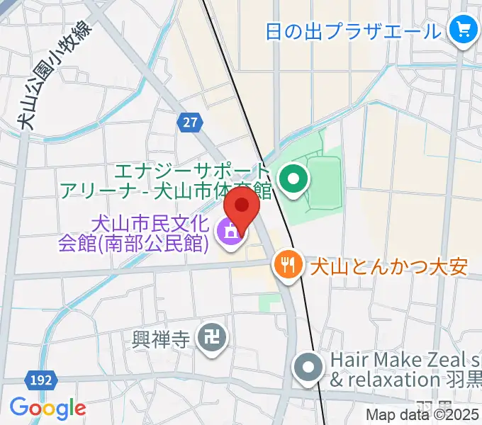 犬山市南部公民館の地図