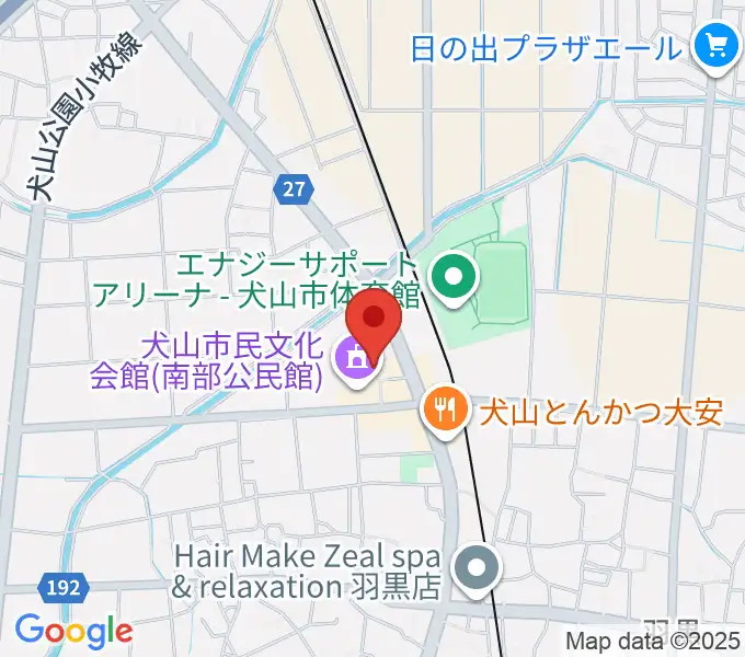 犬山市南部公民館の地図