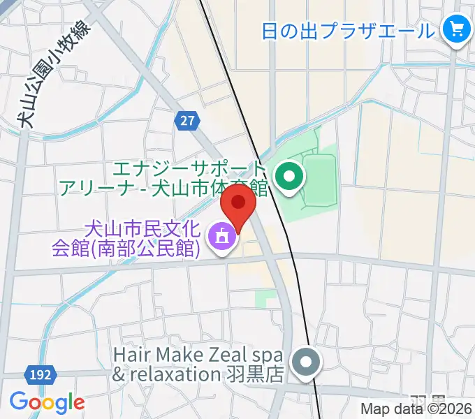 犬山市南部公民館の地図