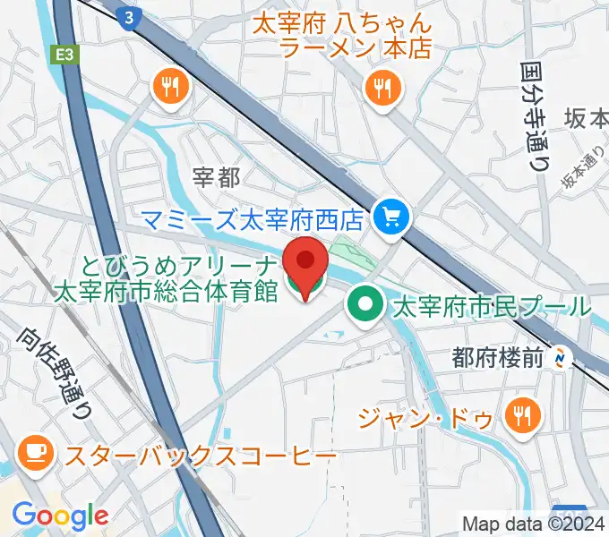 とびうめアリーナ 太宰府市総合体育館の地図