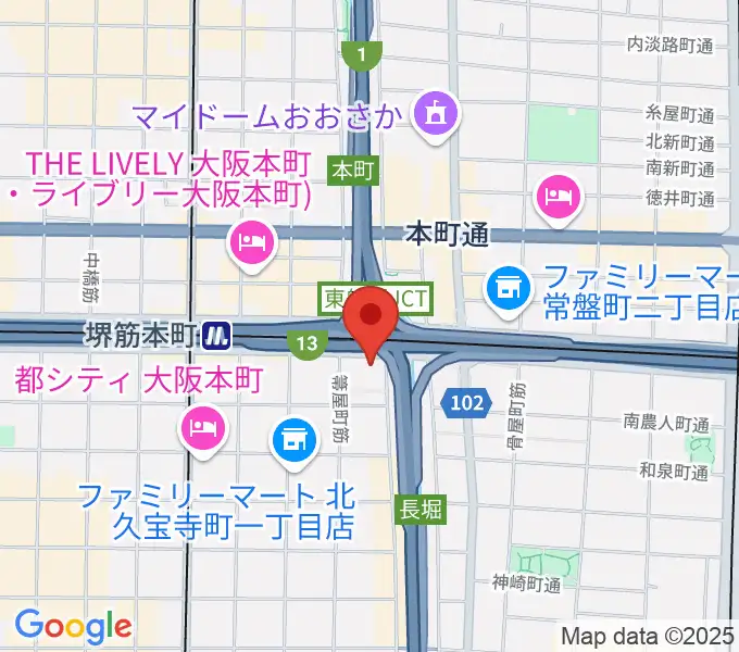 J:COM中央区民センターの地図