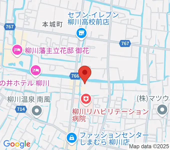 柳川市民文化会館（水都やながわ）の地図