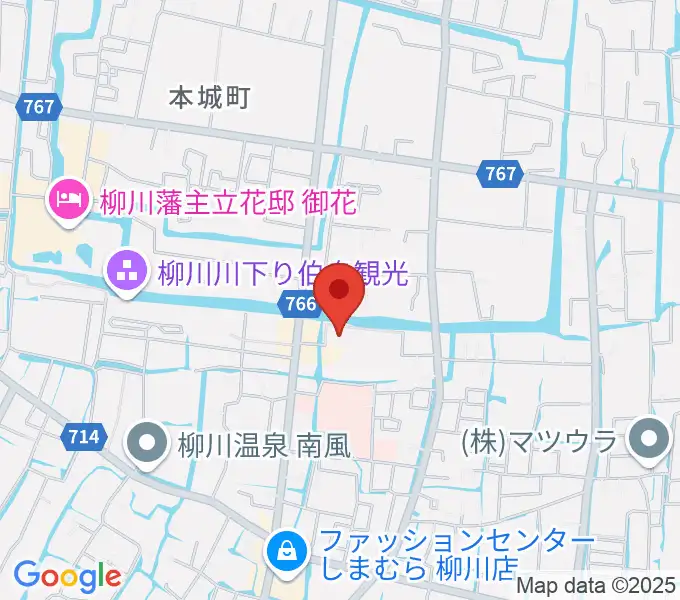 柳川市民文化会館（水都やながわ）の地図