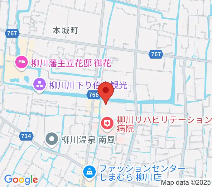 柳川市民文化会館（水都やながわ）の地図