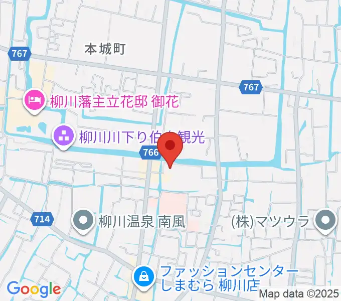 柳川市民文化会館(水都やながわ)の地図
