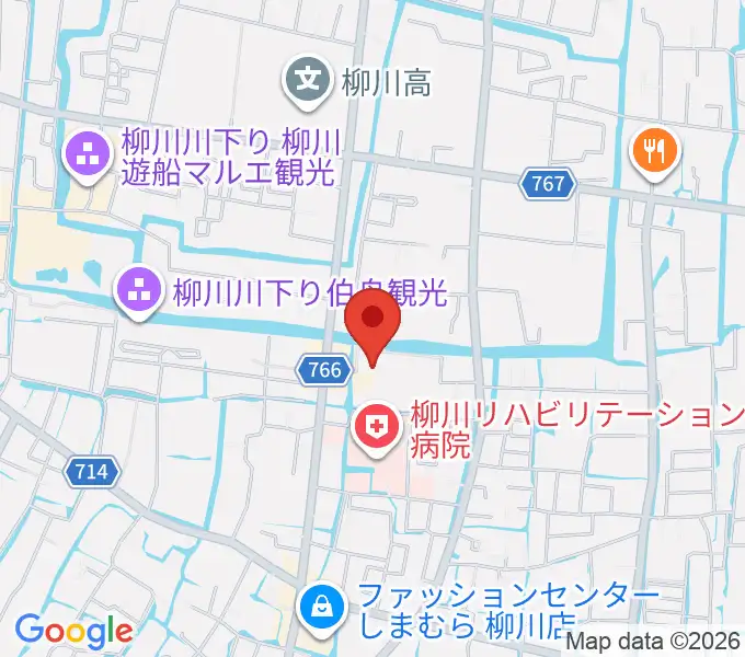 柳川市民文化会館 水都やながわの地図