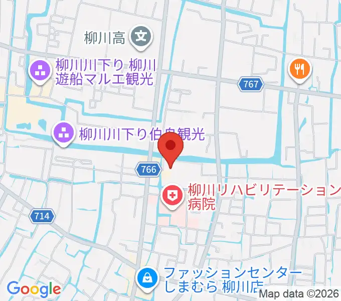 柳川市民文化会館 水都やながわの地図